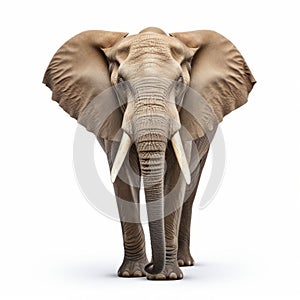 High Quality Wild Elephant Image On White Background