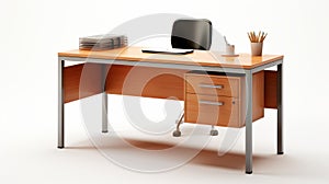 High Quality Wooden Desk With Silver Computer Holder