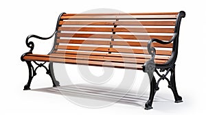 High Quality Wrought Iron Bench On White Background