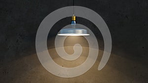 High realism Light bulb on cement background.3D illustration