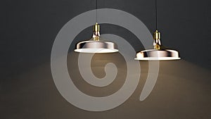 High realism Light bulb on cement background.3D illustration