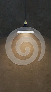 High realism Light bulb on cement background.3D illustration