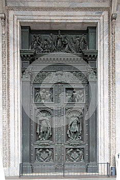 High reliefs of the inner door of St. Isaac's Cathedral. Saint Petersburg