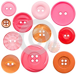 High-Res Button Collection - 12 Reds, Isolated