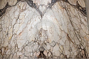 High res symmetrical smooth white and gray marble texture background close up