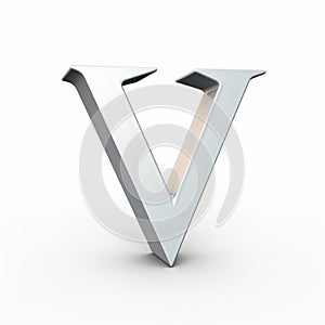 High Resolution 3d Silver V Letter Illustration