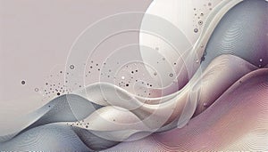 Minimalist Tech Elegance: Abstract Halftone Dots in Muted Pastels with Futuristic Flowing Waves photo