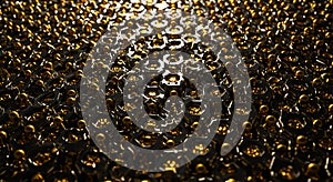 Luxurious black and gold fractal armor surface