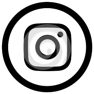 Rounded black & white instagram logo icon
