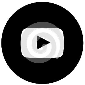 Black & white youtube logo icon