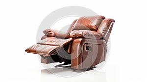 High Resolution Brown Recliner Chair - Isolated On White Background