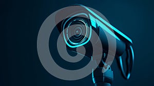 High Resolution Charcoal Black Security Camera on Dark Background