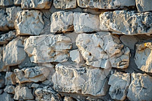 High-resolution close-up of ancient stone ruins, detailing the texture and erosion over centuries. AI generated. photo