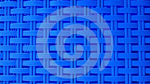 Blue Plastic Woven Texture Background Close-Up