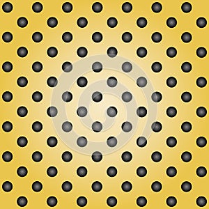 Yellow or golden metal stainless steel aluminum perforated pattern texture mesh background
