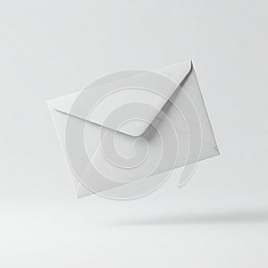 A white envelope isolated on white