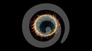 This high-resolution, 3D-rendered image features a simple, yet striking network circle with no center. Generative AI photo