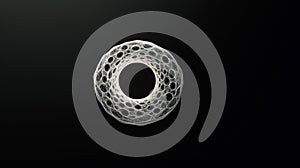 This high-resolution, 3D-rendered image features a simple, yet striking network circle with no center. Generative AI photo