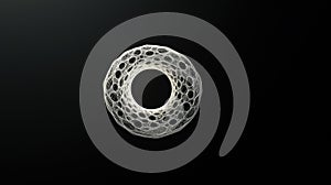 This high-resolution, 3D-rendered image features a simple, yet striking network circle with no center. Generative AI photo