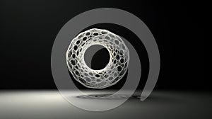 This high-resolution, 3D-rendered image features a simple, yet striking network circle with no center. Generative AI photo