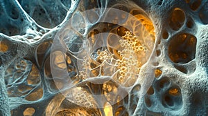 High Resolution 3D Rendering of Osteocytes in Bone Structure