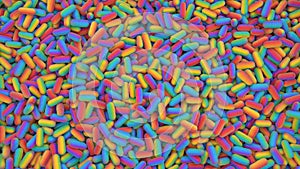 Happy pills digital background with multicolored objects