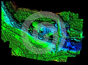 High Resolution Digital Elevation Model Of A Water Dam photo