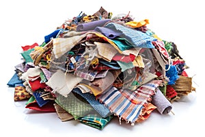 High-Resolution Fabric Scrap on White Background â 8K Texture Image