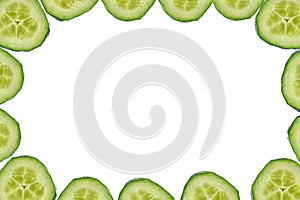 High resolution frame made of cucumber slices photo