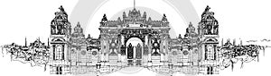High resolution hand drawing dolmabahce palace photo
