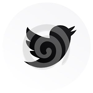 High resolution image of black & white twitter icon