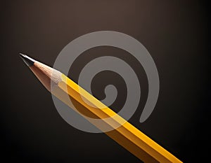 Sharp Yellow Pencil with Freshly Sharpened Tip on Smooth Surface