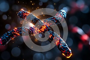 A high-resolution image of chromosomes during cell division, with the chromatin fibers visible as they condense into distinct photo