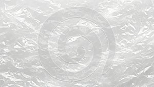 Crinkled white plastic sheet texture background
