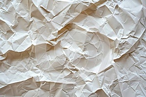 High-Resolution Image of Crumpled White Paper Texture photo