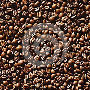 Seamless Coffee Bean Texture Pattern for Infinite Creations photo