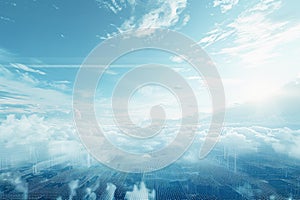 Digital Cloudscape with Futuristic Network Concept