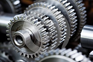 high resolution image of metal lathe gears