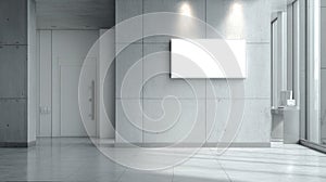 A stunning image of mock up of a blank glass nameplate design is shown in this 3D rendering. The signplate is photo