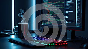 Modern Computer Displaying Data Analysis Charts and Digital Insights