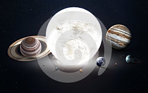High resolution image presents planets of the solar system. This image elements furnished by NASA
