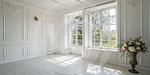 High resolution white room with window