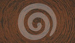 Abstract Concentric Circles Pattern: Dark Brown and Burnt Orange Texture Background