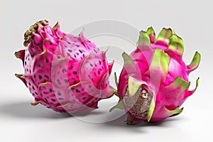 Dragon fruit is a fruit that is called dragon fruit on white background