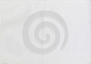 High resolution large image of white paper texture background scan folded in half, soft fine grain uncoated paper