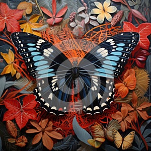 High-Resolution Lifelike Butterfly Painting Showcasing Unique Patterns and Textures