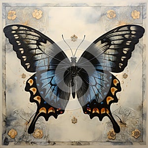 High-Resolution Lifelike Butterfly Painting Showcasing Unique Patterns and Textures