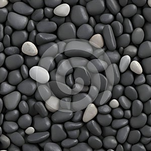 High-resolution nature closeup abstract 3D rendering a beautiful, shiny, zen gravel river rocks background texture