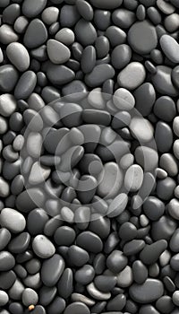 High-resolution nature closeup abstract 3D rendering a beautiful, shiny, zen gravel river rocks background texture