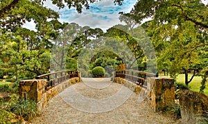 High resolution photo of a bridge in a Japanese garden in Palm Beach, Florida.